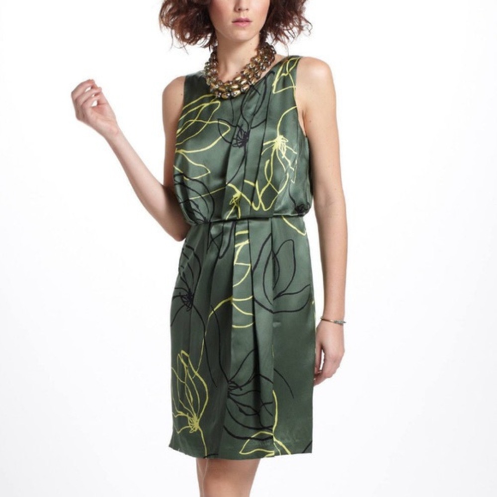 Anthropologie Kallos bud silk dress By Sariah